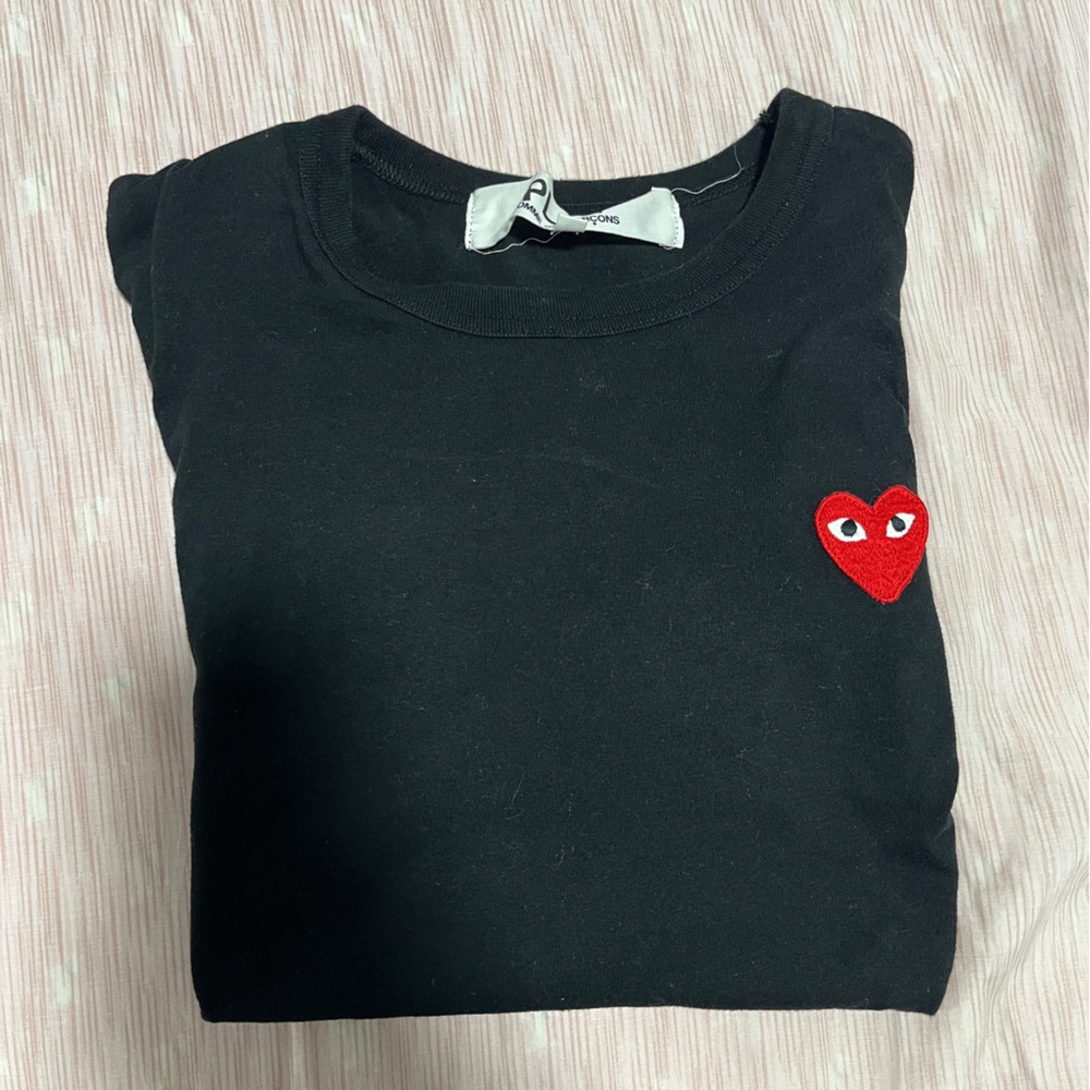 Black Men’s CDG Comme Des Garçon Play T-Shirt
